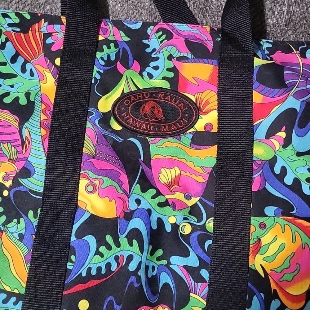 Hawaii Themed Colorful Tote Bag